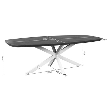 Mesa de comedor Madison Madera de mango Natural Danesa Ovalada 280cm Starfurn