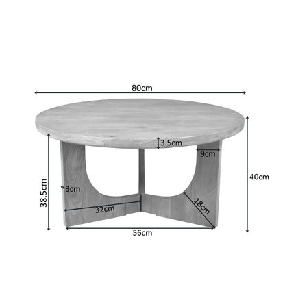 Mesa de centro Guus Madera de mango Natural 80cm Starfurn