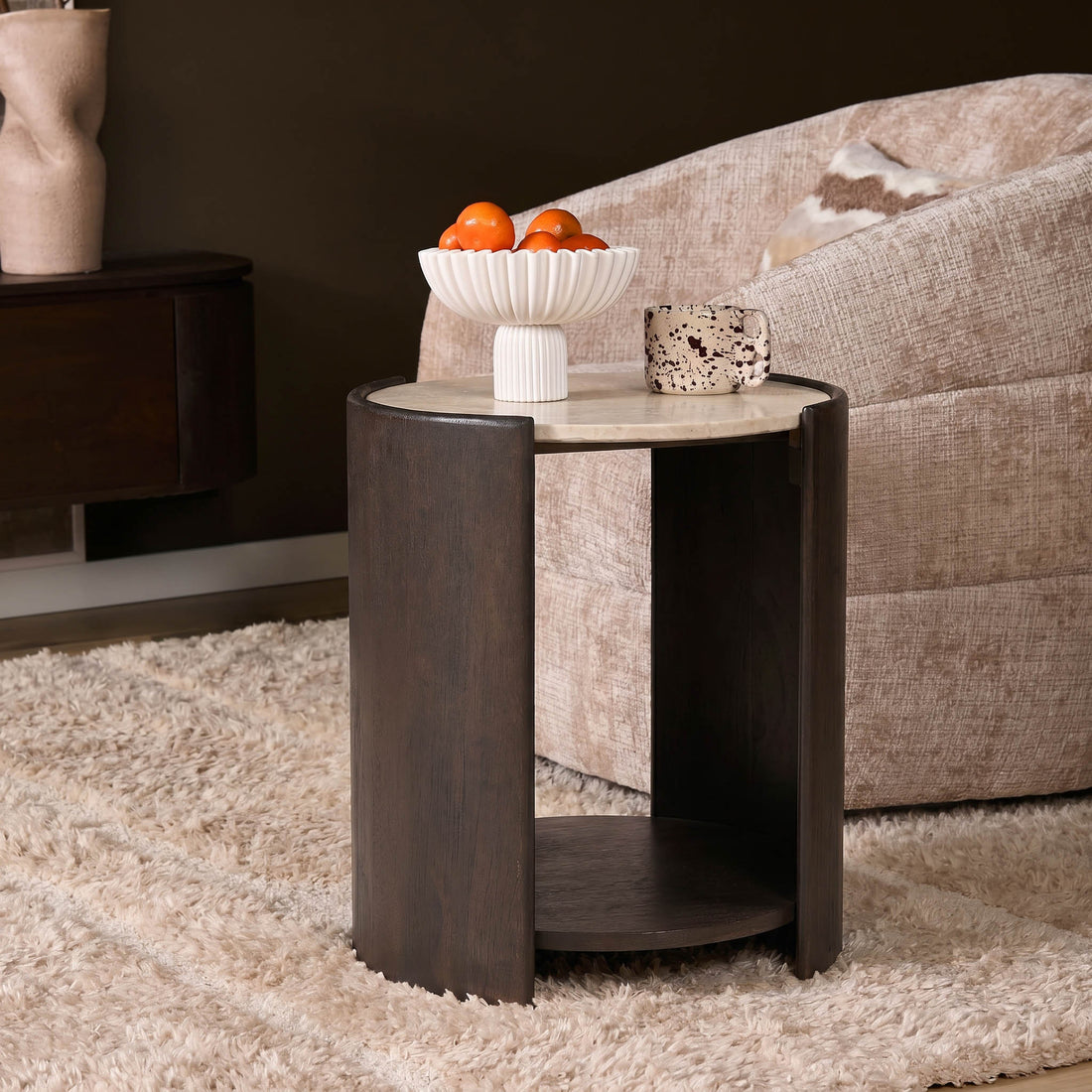 Mesa auxiliar Rune Botticino Mármol 45cm Starfurn