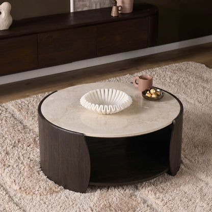 Mesa de centro Rune Mármol Botticino 80cm Starfurn