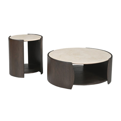 Mesa de centro Rune Mármol Botticino 80cm Starfurn
