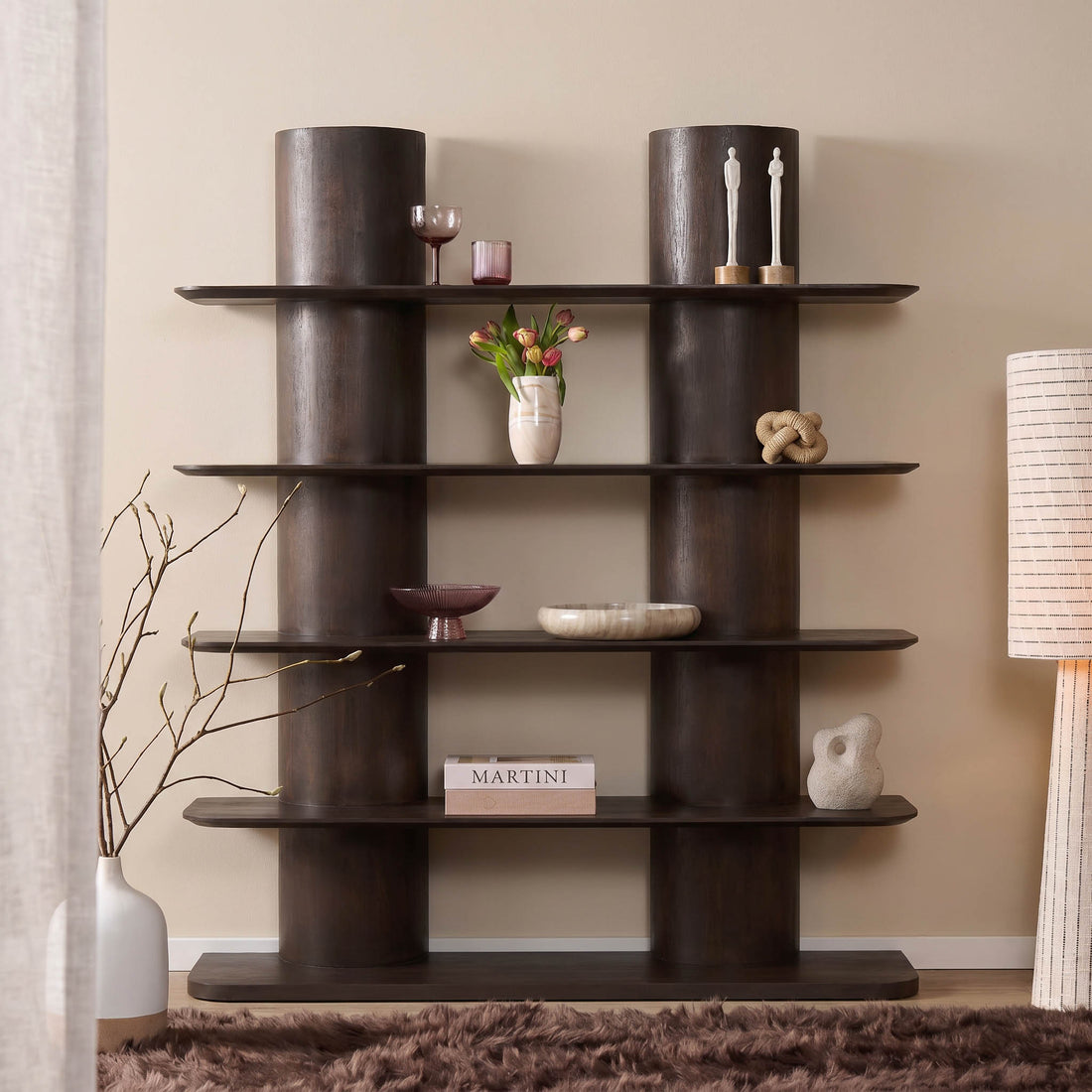 Librería Finn Madera de Mango Marrón 180cm Starfurn