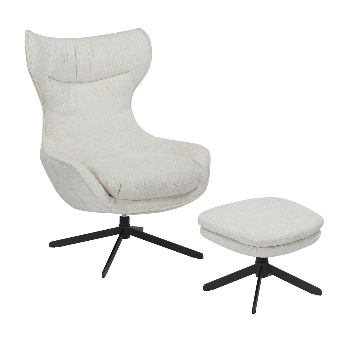 Sillón Olivia Giratorio Tela Blanco Roto Starfurn