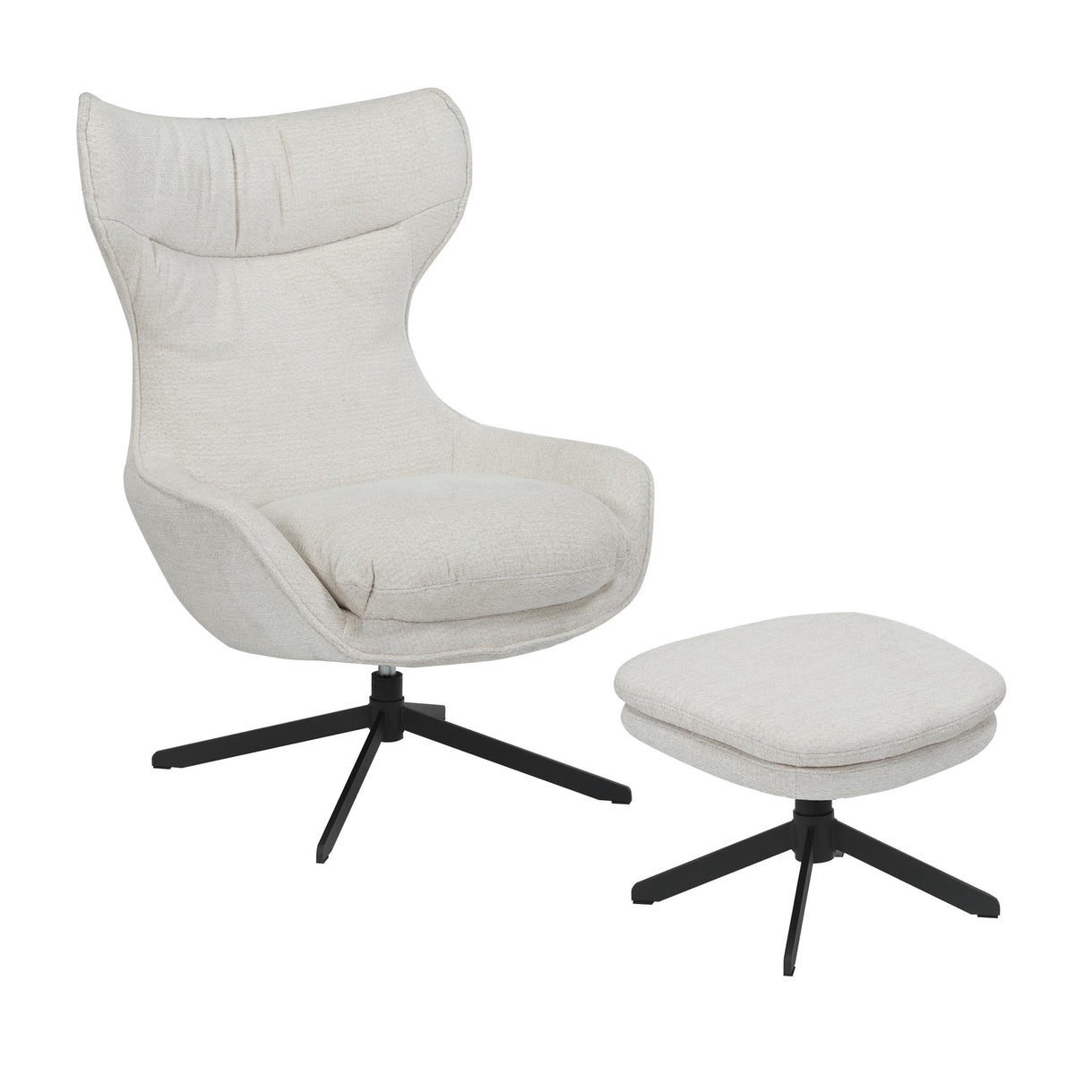 Sillón Olivia Giratorio Tela Blanco Roto Starfurn