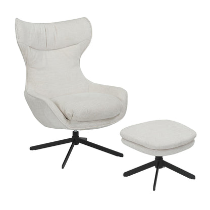 Sillón Olivia Giratorio Tela Blanco Roto Starfurn