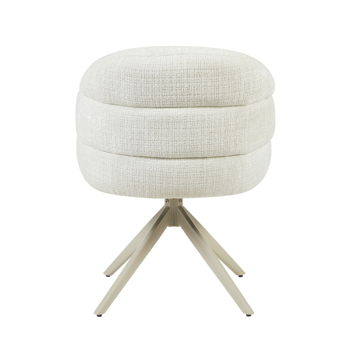 Silla de comedor Bella de tela color blanco roto con reposabrazos Starfurn