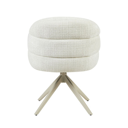 Silla de comedor Bella de tela color blanco roto con reposabrazos Starfurn