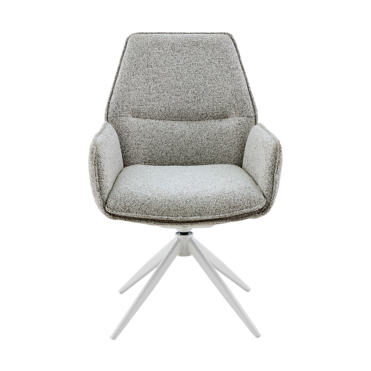 Silla de comedor Hera de tela beige con reposabrazos Starfurn