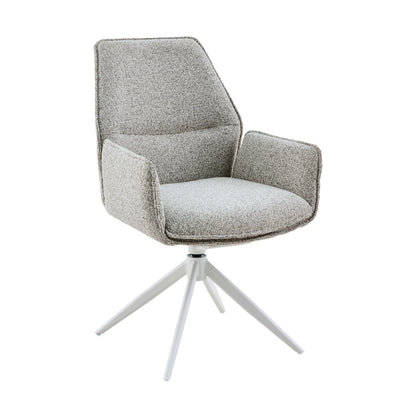 Silla de comedor Hera de tela beige con reposabrazos Starfurn