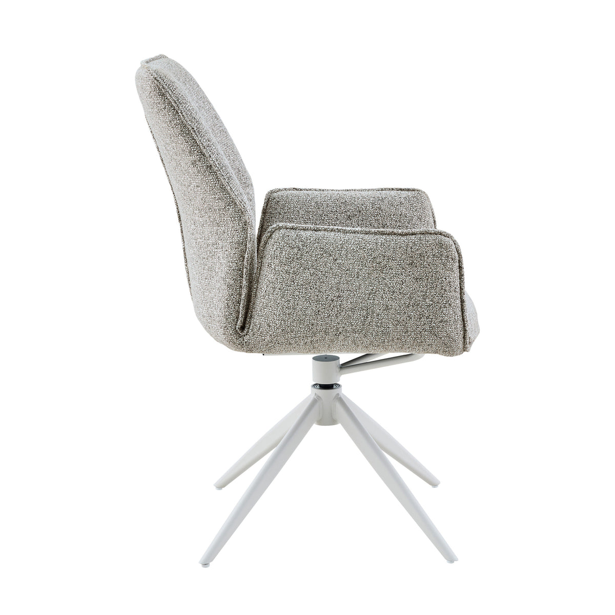 Silla de comedor Hera de tela beige con reposabrazos Starfurn