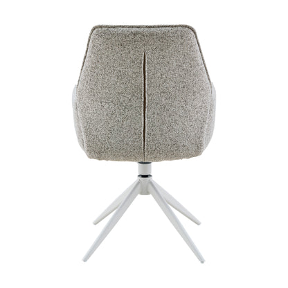 Silla de comedor Hera de tela beige con reposabrazos Starfurn