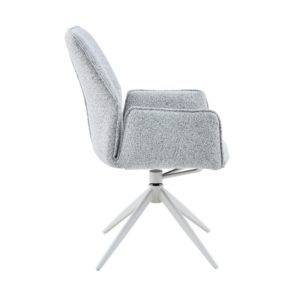 Silla de comedor Hera de tela beige con reposabrazos Starfurn