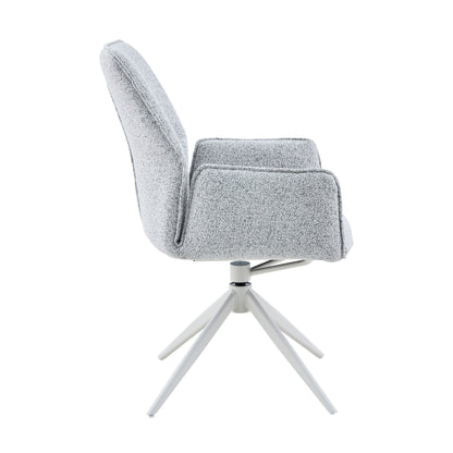 Silla de comedor Hera de tela beige con reposabrazos Starfurn