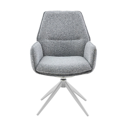 Silla de comedor Hera de tela gris con reposabrazos Starfurn
