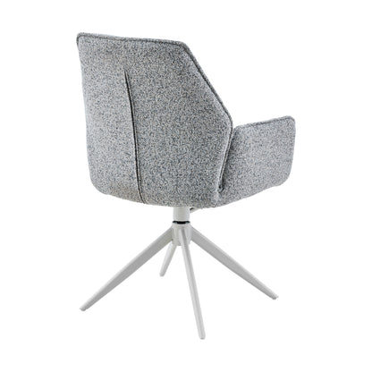Silla de comedor Hera de tela gris con reposabrazos Starfurn