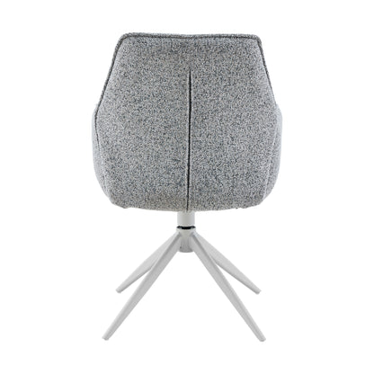 Silla de comedor Hera de tela gris con reposabrazos Starfurn