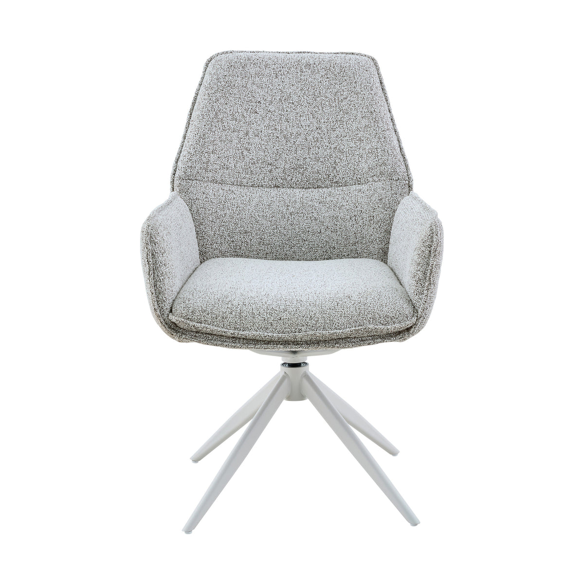 Silla de comedor Hera Tapizada Gris Claro Con Reposabrazos Starfurn