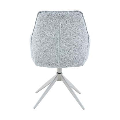 Silla de comedor Hera Tapizada Gris Claro Con Reposabrazos Starfurn