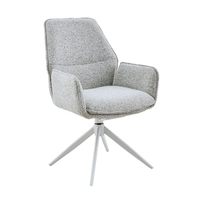 Silla de comedor Hera Tapizada Gris Claro Con Reposabrazos Starfurn