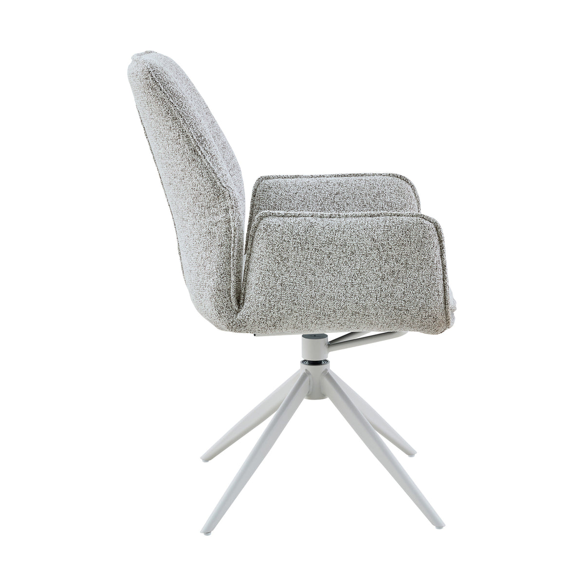 Silla de comedor Hera Tapizada Gris Claro Con Reposabrazos Starfurn