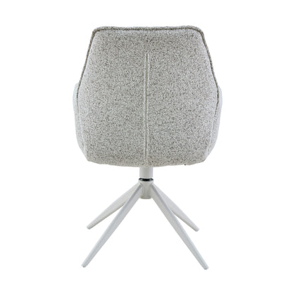 Silla de comedor Hera Tapizada Gris Claro Con Reposabrazos Starfurn