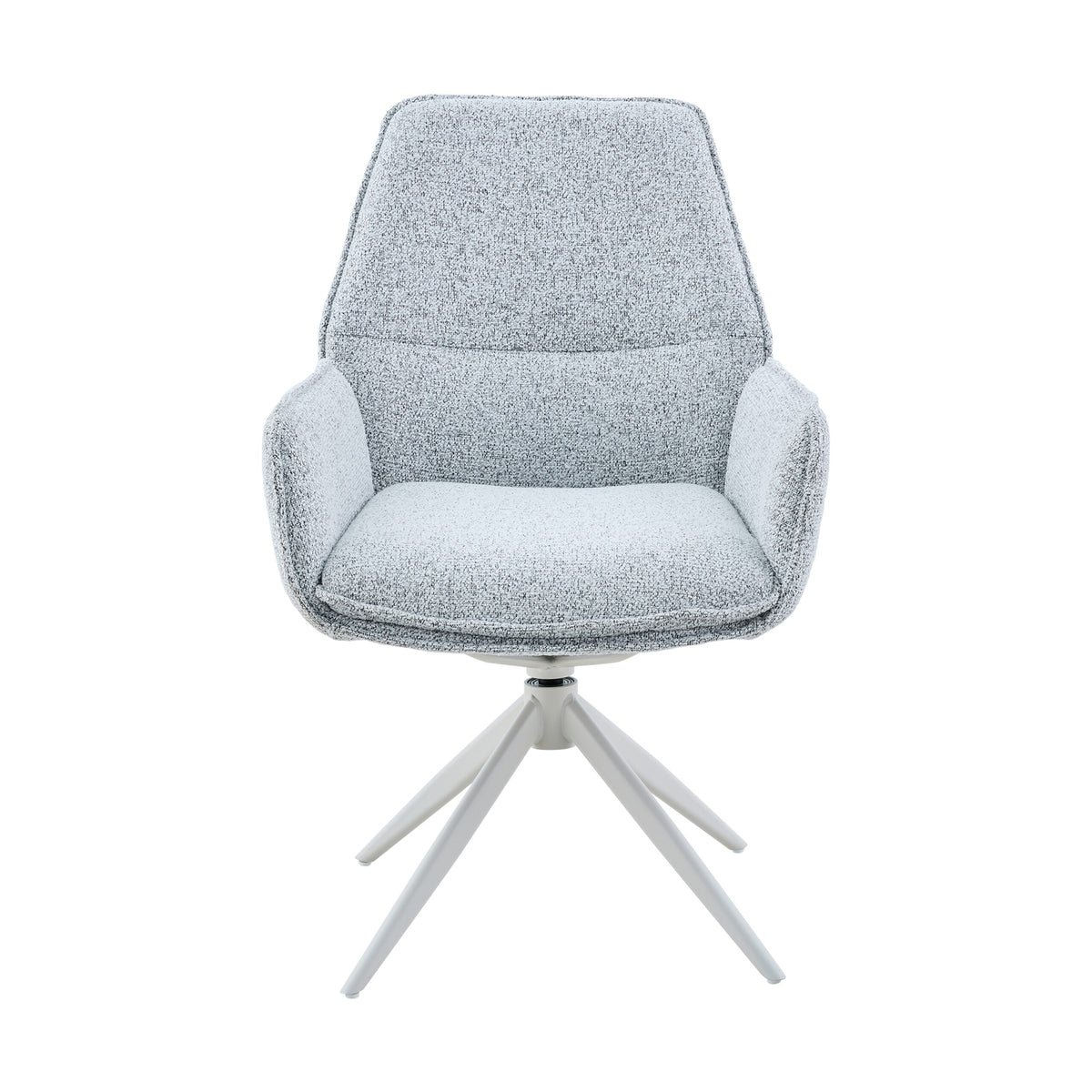 Silla de comedor Hera Tapizada Gris Claro Con Reposabrazos Starfurn