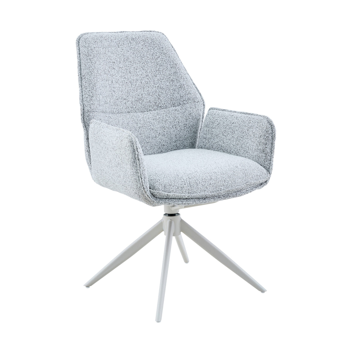 Silla de comedor Hera Tapizada Gris Claro Con Reposabrazos Starfurn
