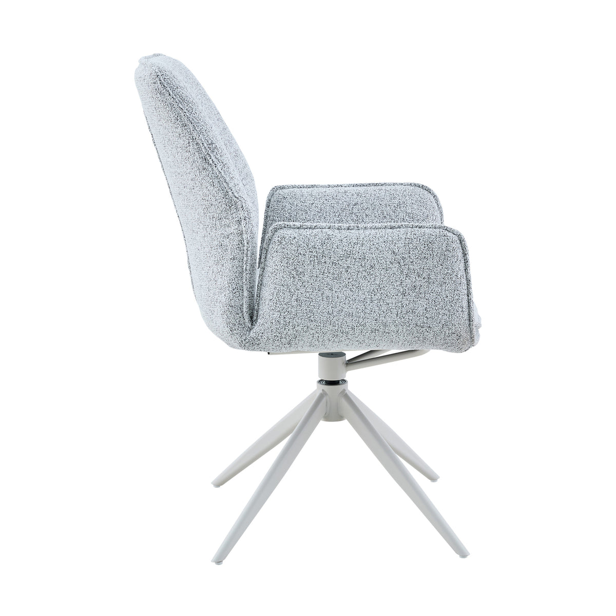 Silla de comedor Hera Tapizada Gris Claro Con Reposabrazos Starfurn