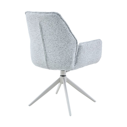 Silla de comedor Hera Tapizada Gris Claro Con Reposabrazos Starfurn