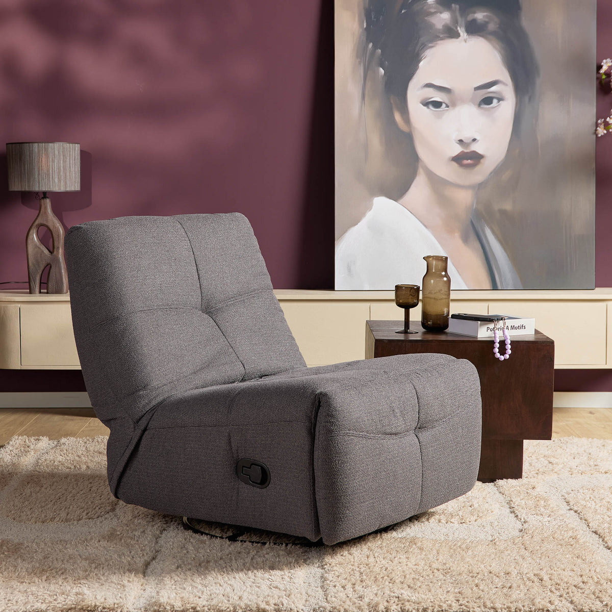 Sillón relax Lazy Tela Gris oscuro Starfurn