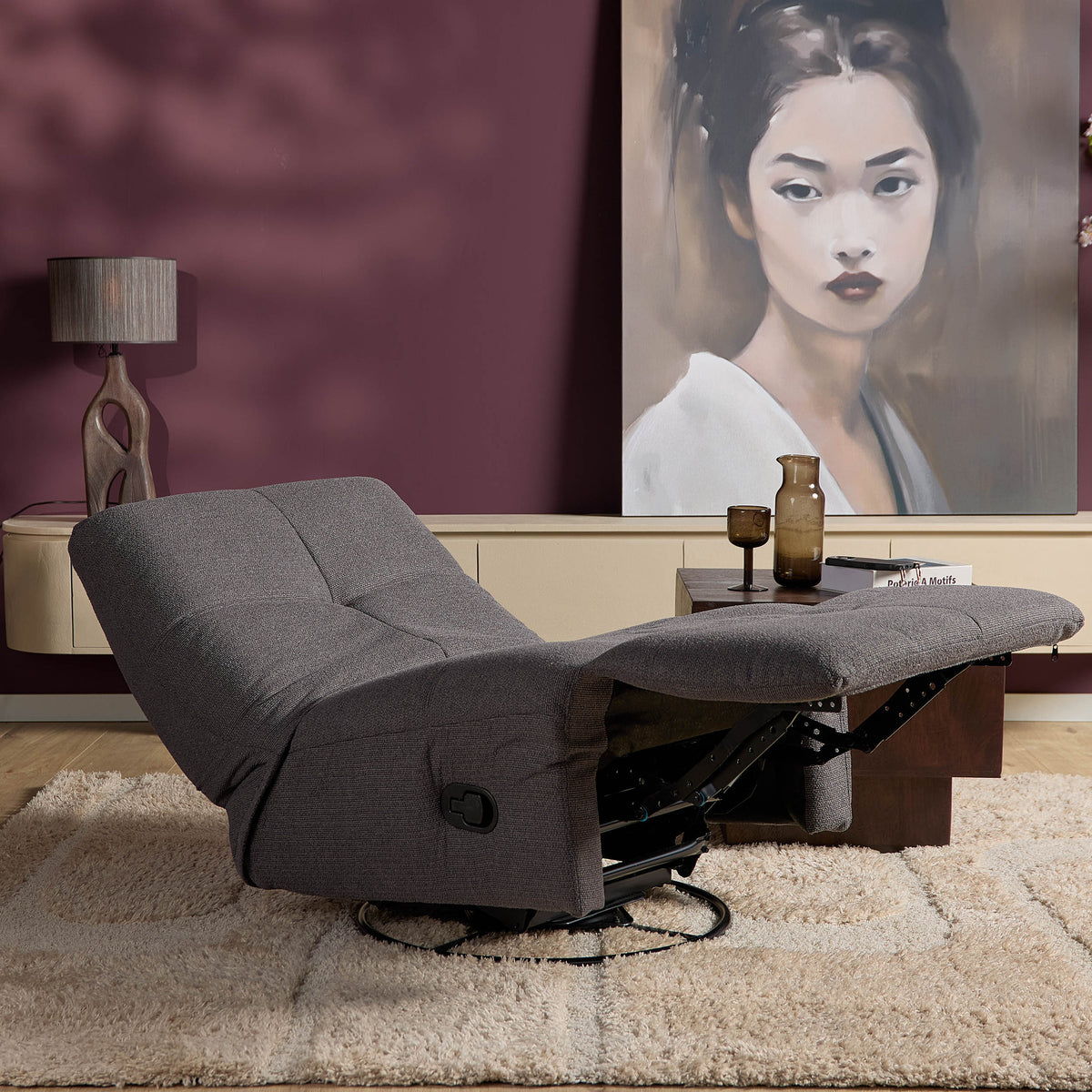 Sillón relax Lazy Tela Gris oscuro Starfurn