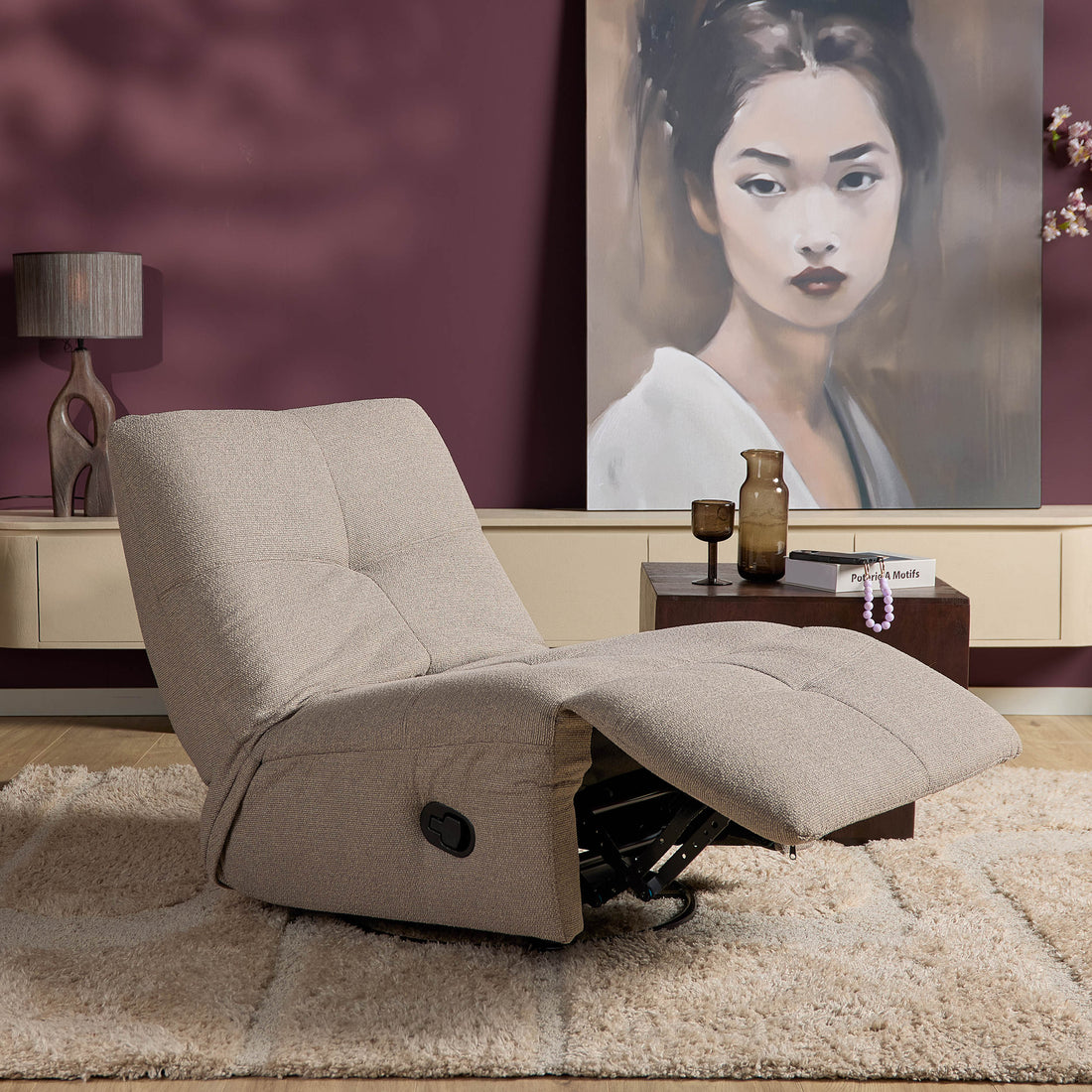 Sillón relax Lazy Tela Taupe Starfurn