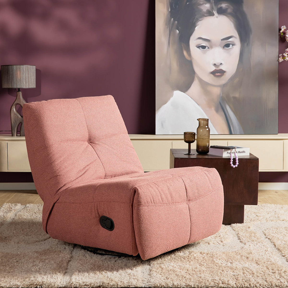 Sillón relax Lazy Tela Rosa Starfurn