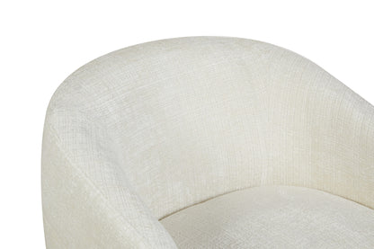 Sillón giratorio Yara de tela color blanco roto Starfurn