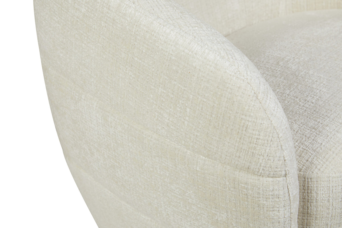 Sillón giratorio Yara de tela color blanco roto Starfurn