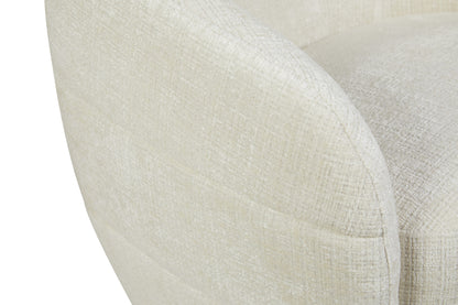 Sillón giratorio Yara de tela color blanco roto Starfurn