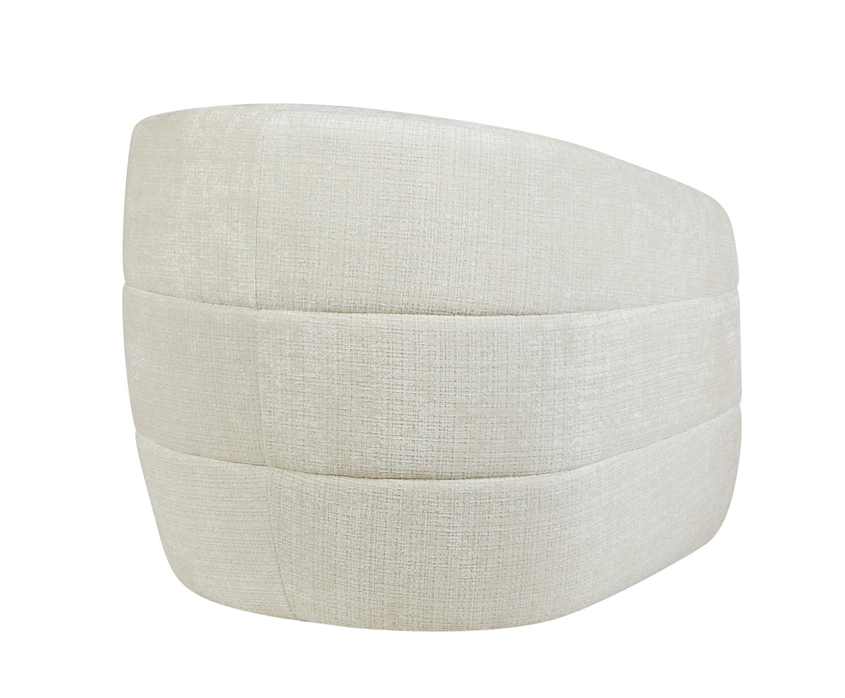 Sillón giratorio Yara de tela color blanco roto Starfurn