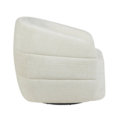 Sillón giratorio Yara de tela color blanco roto Starfurn