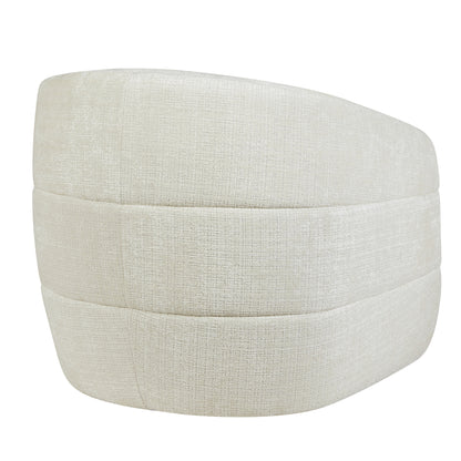 Sillón giratorio Yara de tela color blanco roto Starfurn