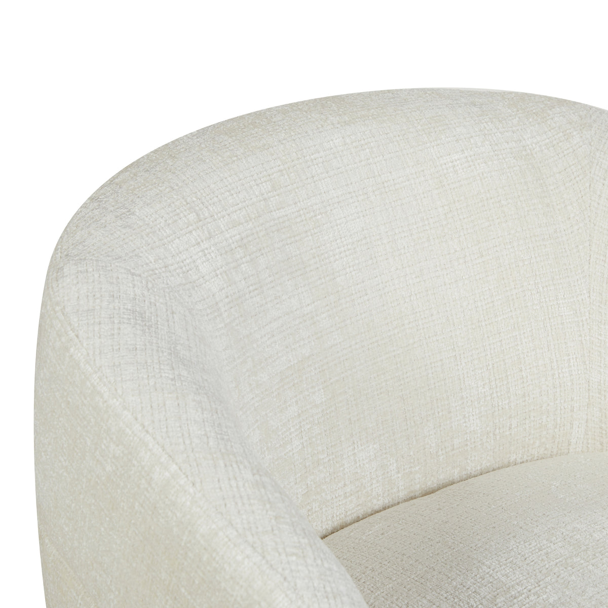 Sillón giratorio Yara de tela color blanco roto Starfurn