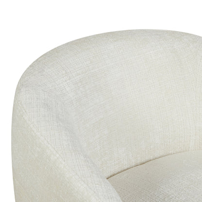 Sillón giratorio Yara de tela color blanco roto Starfurn