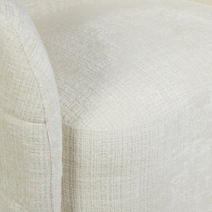 Sillón giratorio Yara de tela color blanco roto Starfurn