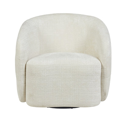 Sillón giratorio Yara de tela color blanco roto Starfurn