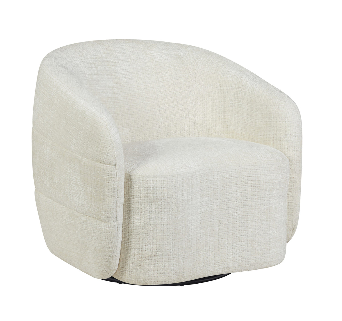 Sillón giratorio Yara de tela color blanco roto Starfurn