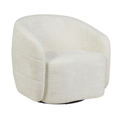 Sillón giratorio Yara de tela color blanco roto Starfurn