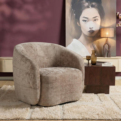 Sillón giratorio Yara de tela Clay Starfurn