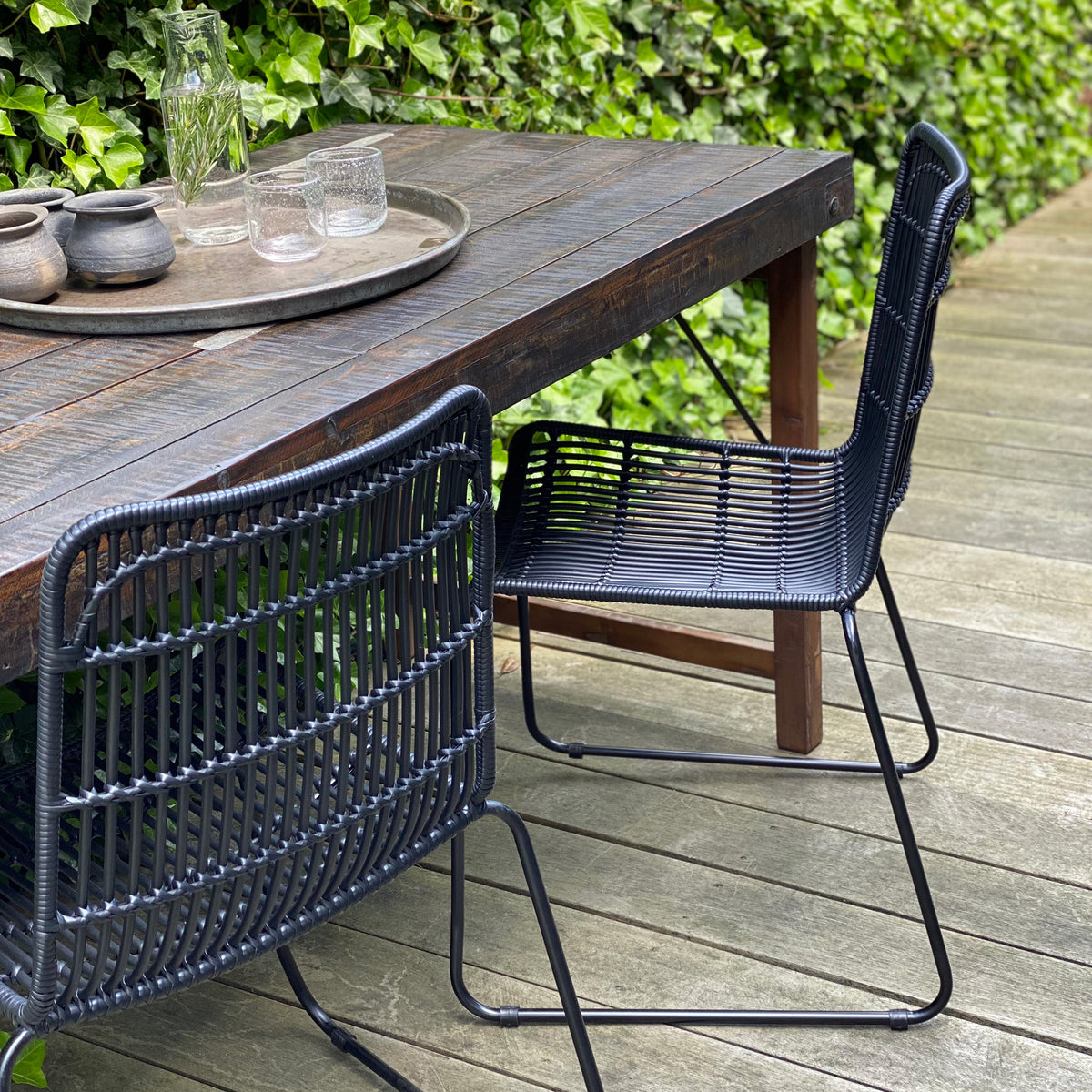 Silla de terraza Jane Negra Set de 2 Raw Materials
