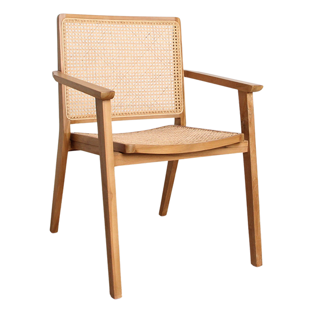 Silla de comedor Nova de teca, juego de 2, Raw Materials