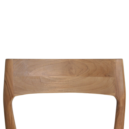 Freya Silla de comedor de teca sin reposabrazos Crema Set de 2 Raw Materials
