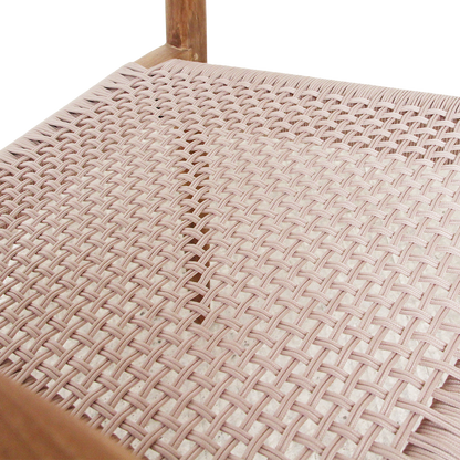 Silla de comedor de teca Freya con reposabrazos, color natural, juego de 2, Raw Materials